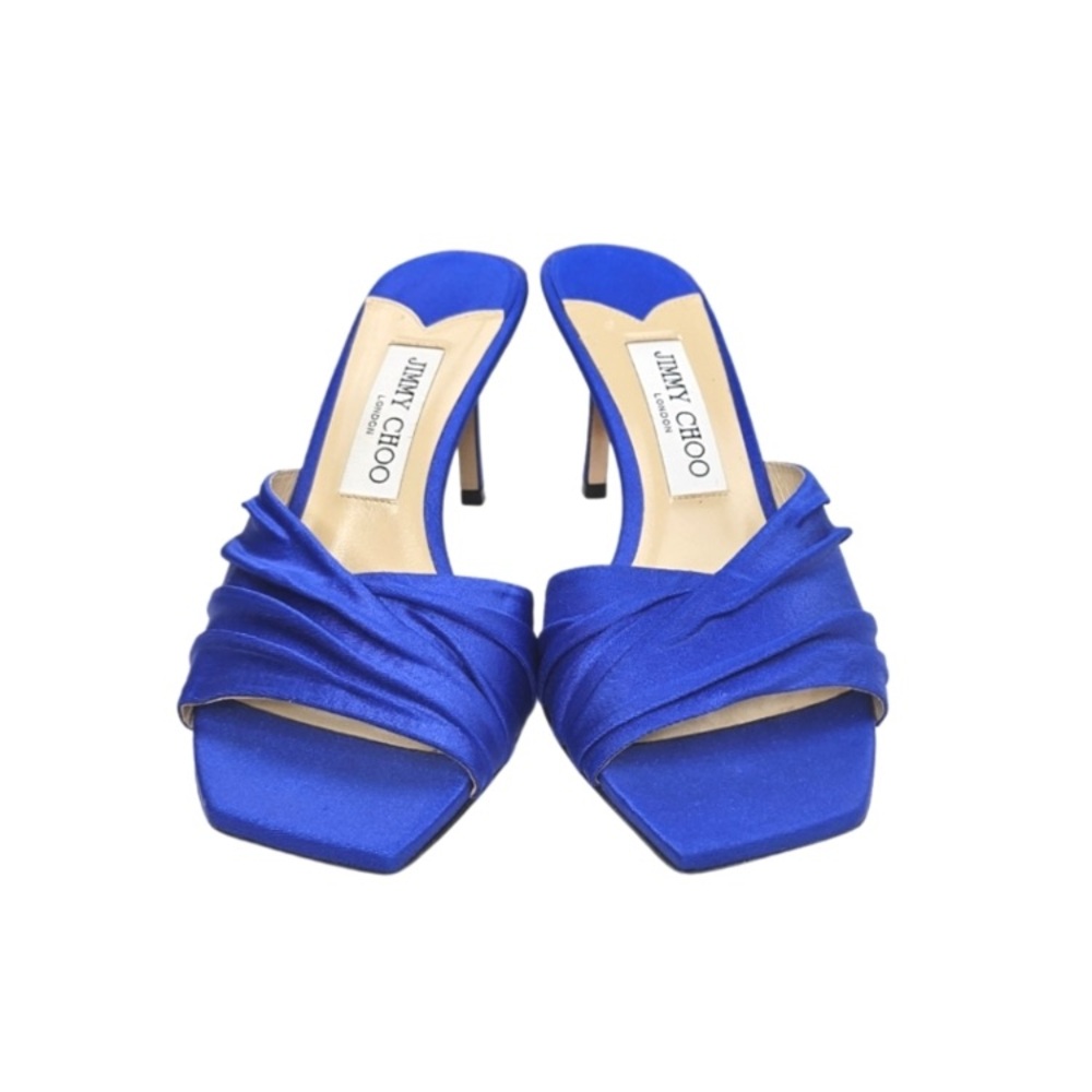 Jimmy Choo Royal Blue Satin Heels - Picture 11 of 11